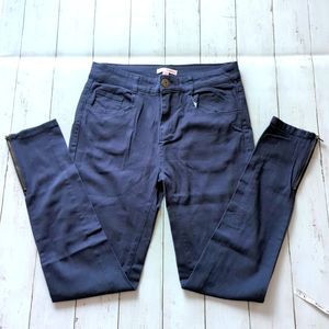 BONGO Ankle Biter Jeans Teen Women Size 5 Mid-rise Ankle Zip Pants Dark Blue